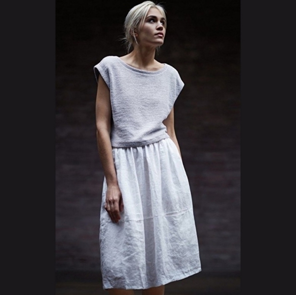 Eileen Fisher linen midi skirt